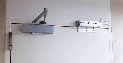 Magnetic lock and door closer